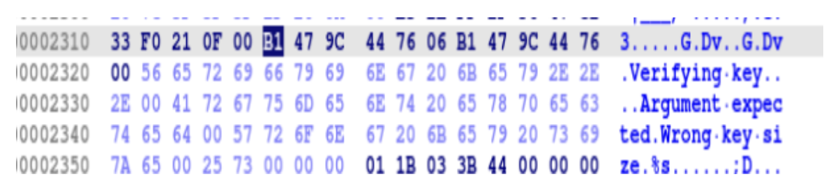 Hex View of strings A and B