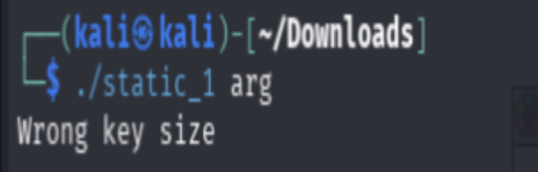 Terminal Error Wrong Key Size
